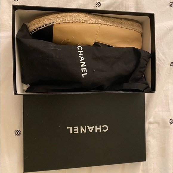 Chanel Tan Espadrilles Comfortable Designer Shoes - Picture 1 of 4